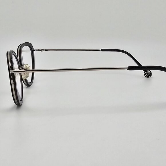 L.A. Eyeworks Walnut Cat Eye Sparkle Net Shiny Silver Eyeglasses Frame w/ Case - Picture 4 of 16